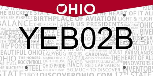 YEB02B Ohio License Plate