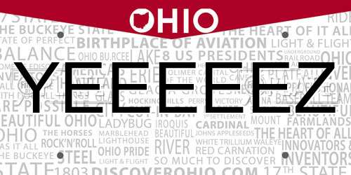 YEEEEEZ Ohio License Plate