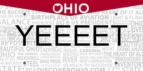 YEEEET Ohio License Plate