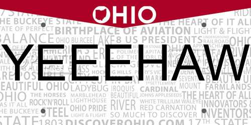YEEEHAW Ohio License Plate
