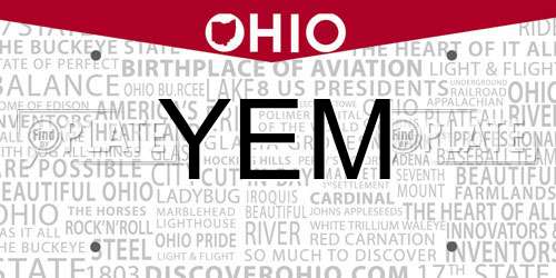 YEM Ohio License Plate