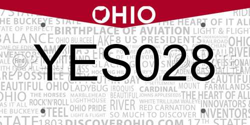 YES028 Ohio License Plate
