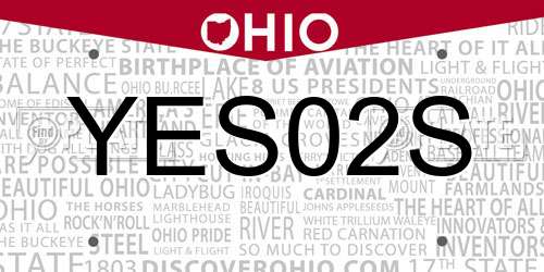 YES02S Ohio License Plate