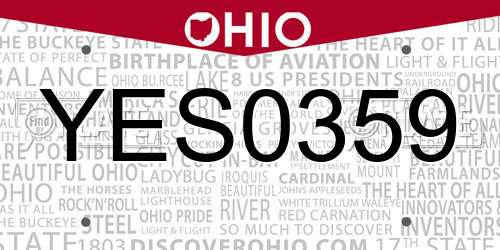 YES0359 Ohio License Plate