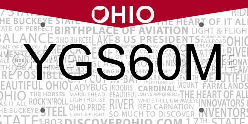 YGS60M Ohio License Plate
