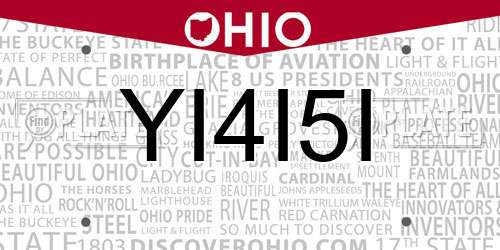 YI4I5I Ohio License Plate