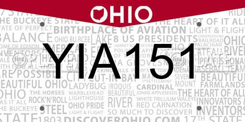 YIA151 Ohio License Plate