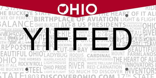 YIFFED Ohio License Plate
