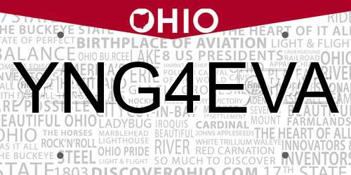 YNG4EVA Ohio License Plate