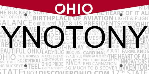 YNOTONY Ohio License Plate