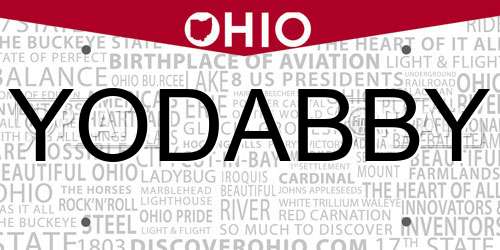 YODABBY Ohio License Plate