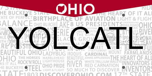 YOLCATL Ohio License Plate