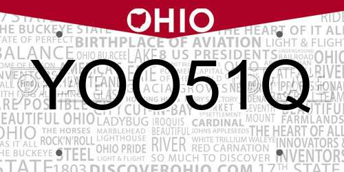 YOO51Q Ohio License Plate