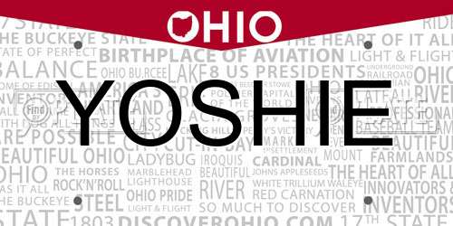 YOSHIE Ohio License Plate