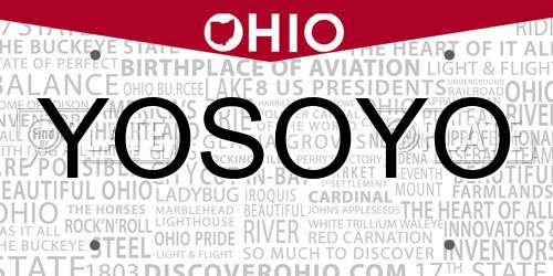 YOSOYO Ohio License Plate