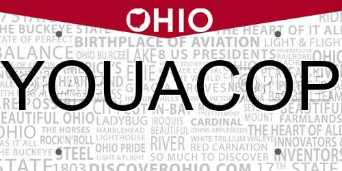 YOUACOP Ohio License Plate