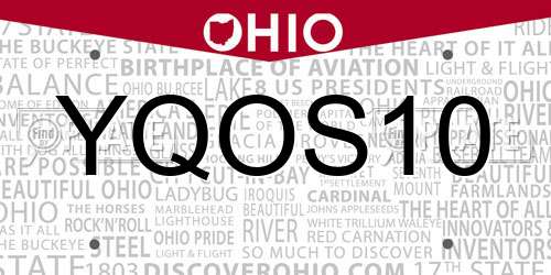 YQOS10 Ohio License Plate