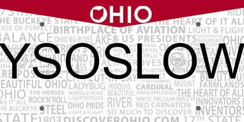 YSOSLOW Ohio License Plate
