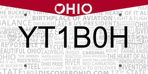 YT1B0H Ohio License Plate