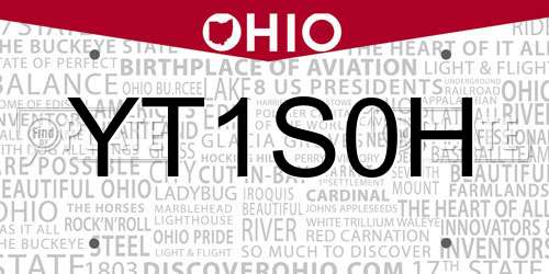 YT1S0H Ohio License Plate