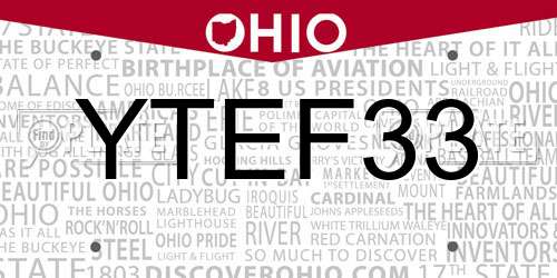 YTEF33 Ohio License Plate