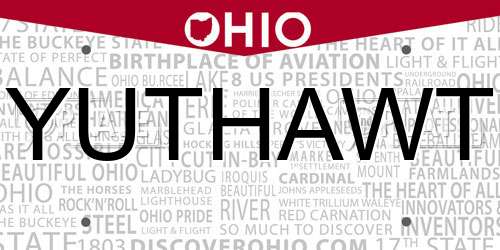 YUTHAWT Ohio License Plate