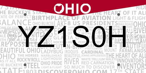 YZ1S0H Ohio License Plate