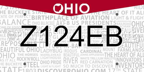 Z124EB Ohio License Plate