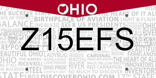 Z15EFS Ohio License Plate