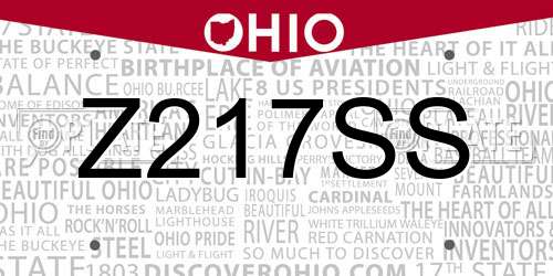 Z217SS Ohio License Plate