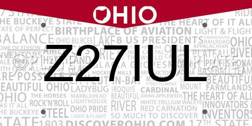 Z27IUL Ohio License Plate