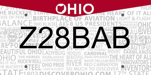 Z28BAB Ohio License Plate