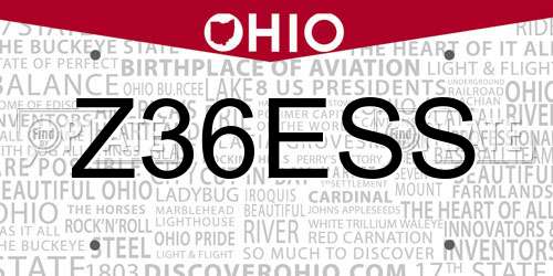 Z36ESS Ohio License Plate