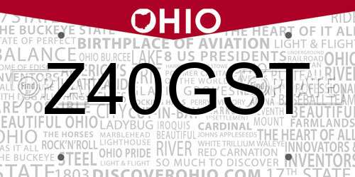 Z40GST Ohio License Plate