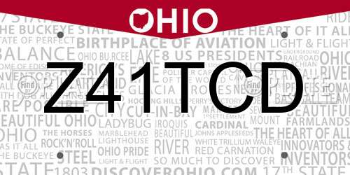 Z41TCD Ohio License Plate