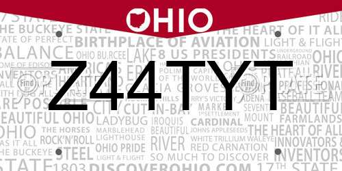 Z44TYT Ohio License Plate