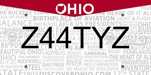 Z44TYZ Ohio License Plate