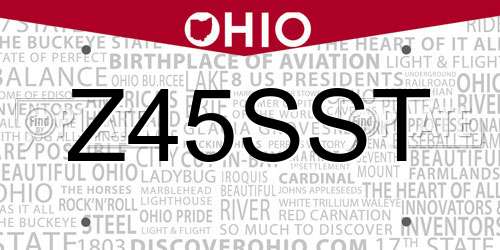 Z45SST Ohio License Plate