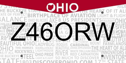 Z46ORW Ohio License Plate