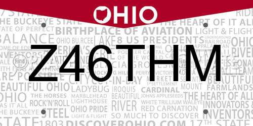 Z46THM Ohio License Plate