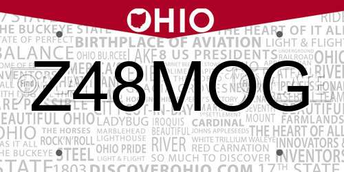 Z48MOG Ohio License Plate