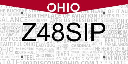 Z48SIP Ohio License Plate