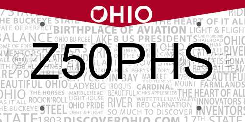 Z50PHS Ohio License Plate