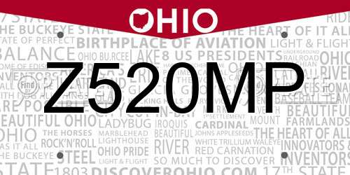Z520MP Ohio License Plate