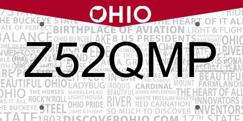Z52QMP Ohio License Plate