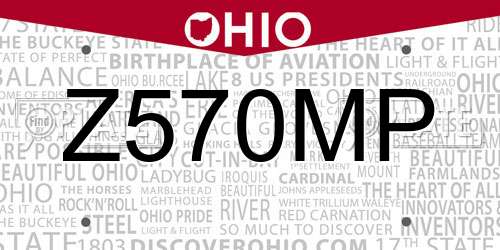 Z570MP Ohio License Plate