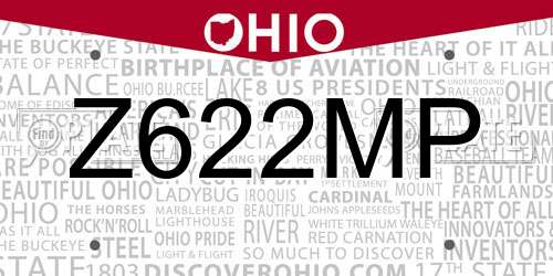 Z622MP Ohio License Plate