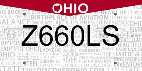 Z660LS Ohio License Plate