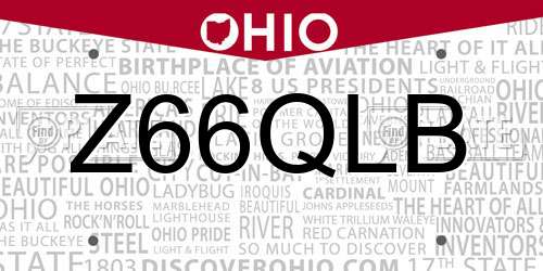 Z66QLB Ohio License Plate