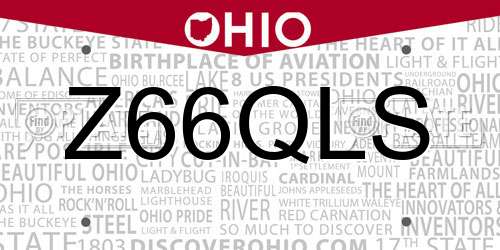 Z66QLS Ohio License Plate